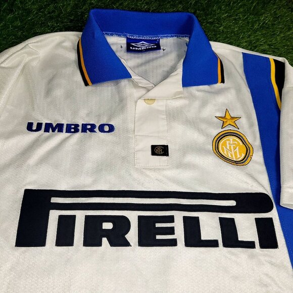 Ronaldo Inter Milan 1997 1998 DEBUT Away Umbro Soccer Jersey Shirt M - Picture 3 of 8